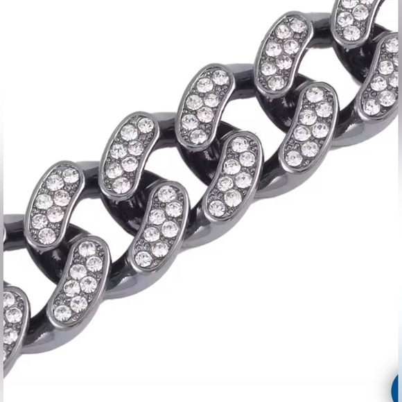 Sale NWT White Austrian Crystal Bracelet in Blacktone (7.25 In) - Picture 5 of 6